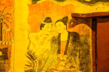 Wat Phumin, Tayland 'da antik duvar resmi.