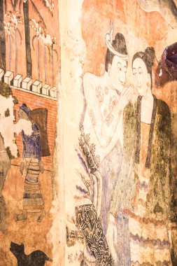 Wat Phumin, Tayland 'da antik duvar resmi.