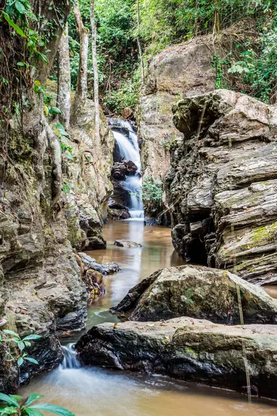 stock image Landscape view of Mork Fa waterfall, Thailand.