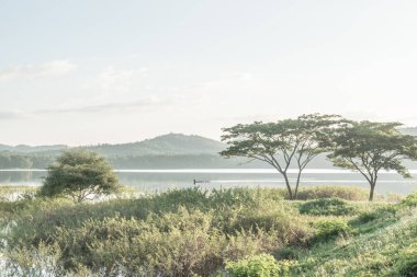 Mae Tam rezervuarının manzara görüntüsü, Tayland.