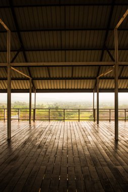 Doğal manzaralı ahşap zemin, Tayland