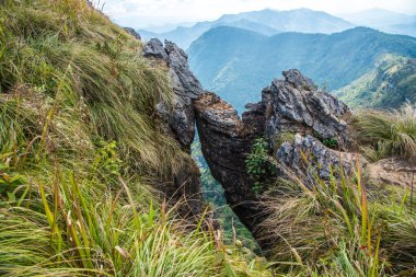 Chiangrai, Tayland 'daki Phu Chi Fa Dağı manzarası.