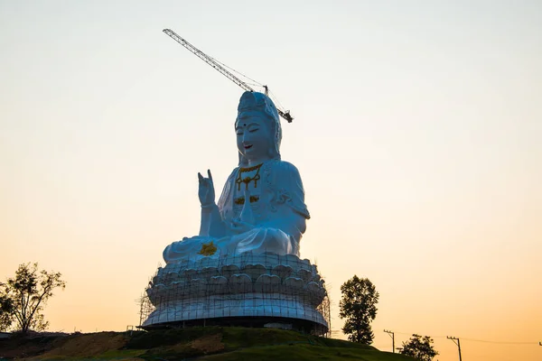 stock image Quan Yin statue under construction at Huay Plakang temple, Thailand