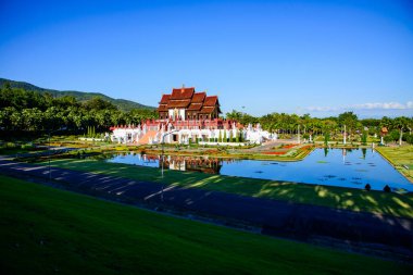 Chiang Mai ilindeki Kraliyet Pavyonu veya Hor Kham Luang Binası, Tayland.