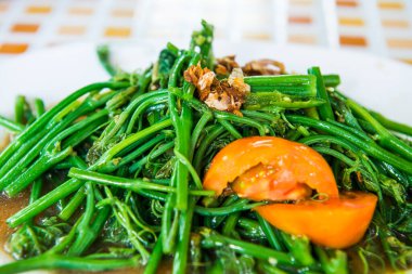 Tavada kızartılmış Sayate dilek Kosovalı tuzlu, Tay gıda, Tayland tarzı.