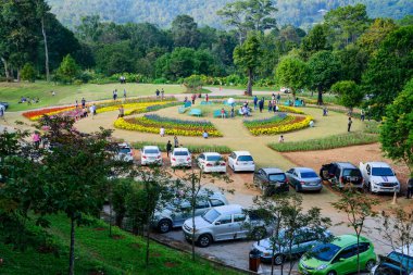 CHIANG MAI, THAILAND - 20 Aralık 2015: Güzel Park ve Turistler Kraliçe Sirikit Botanik Bahçesi, Tayland.