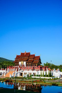 Chiang Mai ilindeki Kraliyet Pavyonu veya Hor Kham Luang Binası, Tayland.