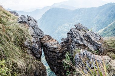 Chiangrai, Tayland 'daki Phu Chi Fa Dağı manzarası.