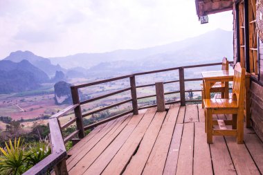 Thailand Phu Langka Ulusal Parkı 'nda Terrace ile güzel bir manzara..