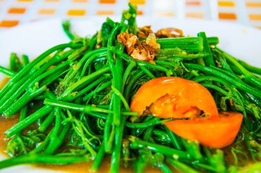 Tavada kızartılmış Sayate dilek Kosovalı tuzlu, Tay gıda, Tayland tarzı.