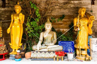 Tayland 'daki Tayland tapınağındaki Antik Beyaz Buda.