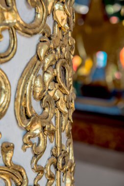 Tayland 'da Phaya Wat Tapınağı' nda Tayland stili kalıp sanatı.