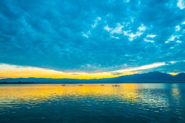 Kwan Phayao, Tayland 'da gün batımı.