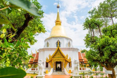 Tayland 'ın Chiangmai eyaletindeki Darabhirom Ormanı Manastırı' ndan Prabudabath Si Roi Pagoda.