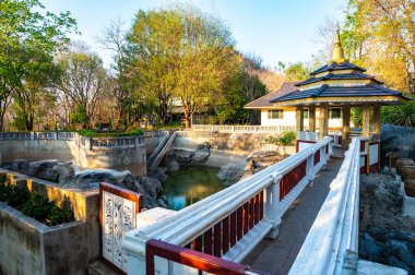 Landscape of park at Tham Phra Sabai temple, Lampang province.