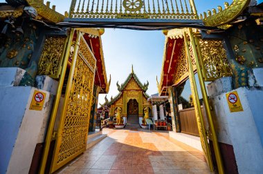 CHIANG MAI, THAILAND - 9 Mart 2020: eski Phra Kilisesi Doi Kham Tapınağı, Chiang Mai.