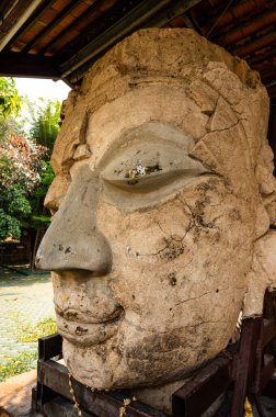 Ancient Buddha Face in Jedlin Temple, Chiang Mai Province.