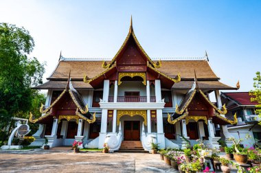 Lanna Style Building in Wat Chiang Mun, Chiang Mai Province.