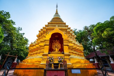 Golden Pagoda in Phan On Temple, Chiang Mai Province.