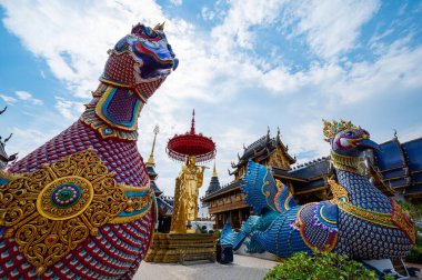 CHIANG MAI, THAILAND - April 24, 2020 : Khru Ba Thueng statue at Ban Den temple, Chiang Mai province.