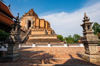 Ancient pagoda in Chedi Luang Varavihara temple, Chiang Mai province.