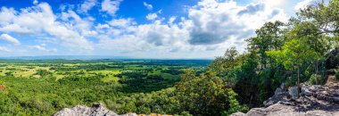 Panorama View of Pha Hua Reua Cliff with Mountain View in Phayao Province, Thailand.