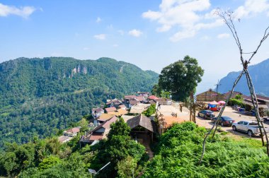 CHIANG RAI, THAILAND - November 9, 2020 : Pha Hi village on the mountain, Chiang Rai province.