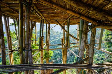 Bamboo structure of platform at at Pha Hi village, Chiang Rai province.