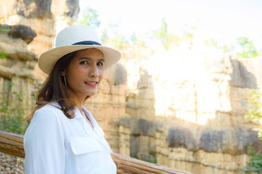 Asian women with Pha Chor background in Chiang Mai province, Thailand.