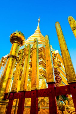 Wat Phrathat Doi Suthep tapınağının manzarası Chiang Mai, Tayland.