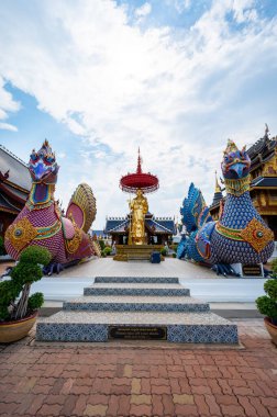 CHIANG MAI, THAILAND - April 24, 2020 : Khru Ba Thueng statue at Ban Den temple, Chiang Mai province.