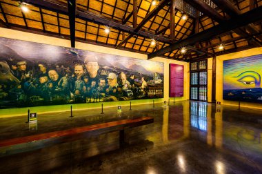 CHIANG RAI, THAILAND - July 18, 2020 : Memorial pavilion of Thamluang Khunnam Nangnon National Park, Chiang Rai province.