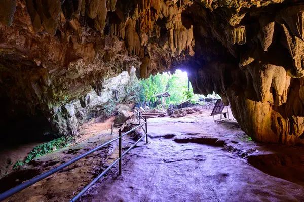 Entrance of Thamluang cave in Thamluang Khunnam Nangnon National Park, Thailand.