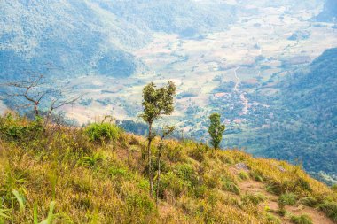 Chiangrai, Tayland 'da Phu Chi Fa' nın en iyi manzarası.