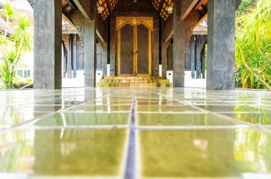 Thai style hall of Chedi Luang Varavihara temple, Chiang Mai province.