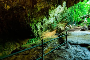 Entrance of Thamluang cave in Thamluang Khunnam Nangnon National Park, Thailand.
