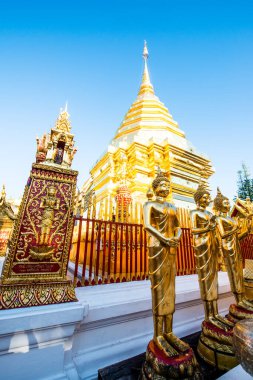 Wat Phrathat Doi Suthep tapınağının manzarası Chiang Mai, Tayland.