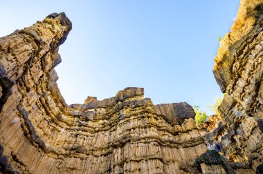 Pha Chor, the rocky cliffs are shaped like huge walls and pillars in Mae Wang National Park, Chiang Mai Province.