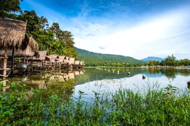 Huay Tueng Thao Reservoir in the morning, Chiang Mai Province.