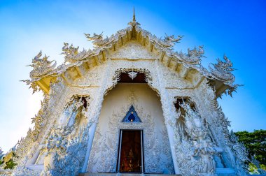 Beautiful White Church in Rong Khun Temple, Chiang Rai Province.