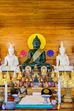 NAN, THAILAND - November 4, 2020 : Black Buddha Statue in Si Mongkol Temple, Nan Province.