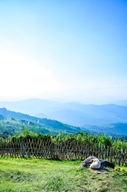 Mountain View of Doi Chang Mup Viewpoint at Sunset, Chiang Rai Province.