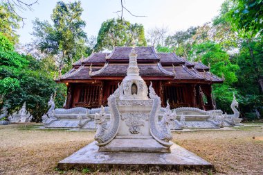 Lanna Style Church of Wat Luang Khun Win in Chiangmai Province, Thailand.