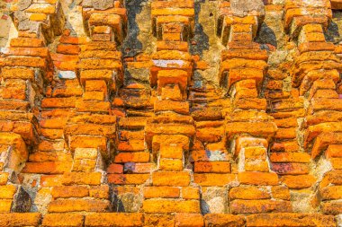 Eski tuğla duvarların arka planı, Tayland