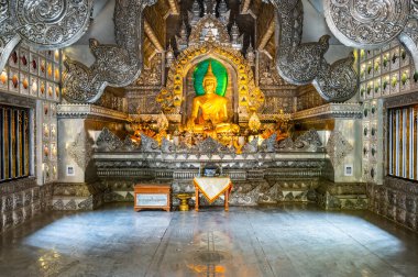 CHIANG MAI, THAILAND - April 15, 2020 : Beautiful Buddha Statue in Wat Sri Suphan (Silver Temple), Mai Province.