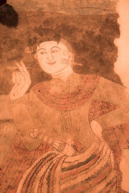 Wat Phumin, Tayland 'da antik duvar resmi.