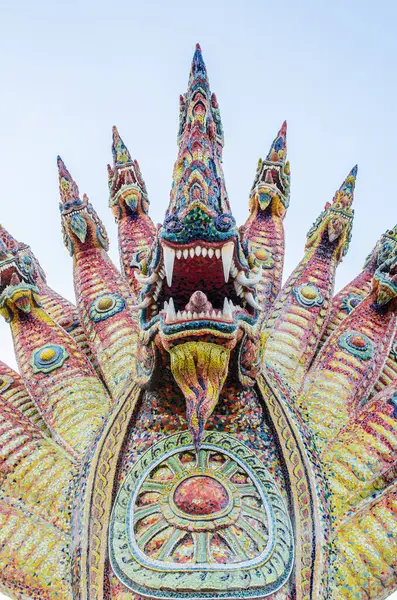 Naga statue with blue sky, Thailand