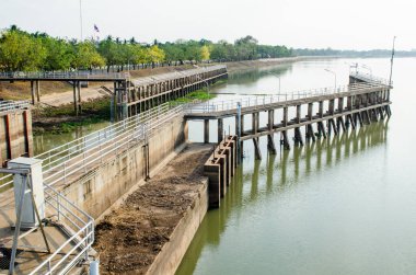 Köprü chaopraya Bentte, Tayland.
