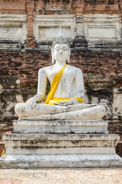 Tayland 'ın Ayutthaya ilinde tapınaklı Buda heykeli.