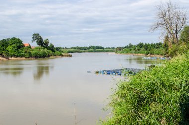 Chao Phraya nehri manzarası, Tayland.